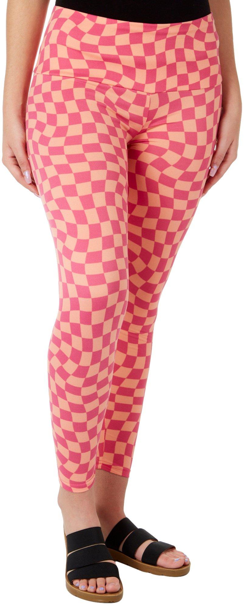 Juniors Checkered Wide Waist Legging