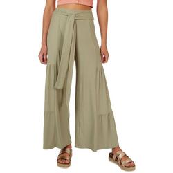 Juniors Solid Tiered High Rise Wide Leg Pant
