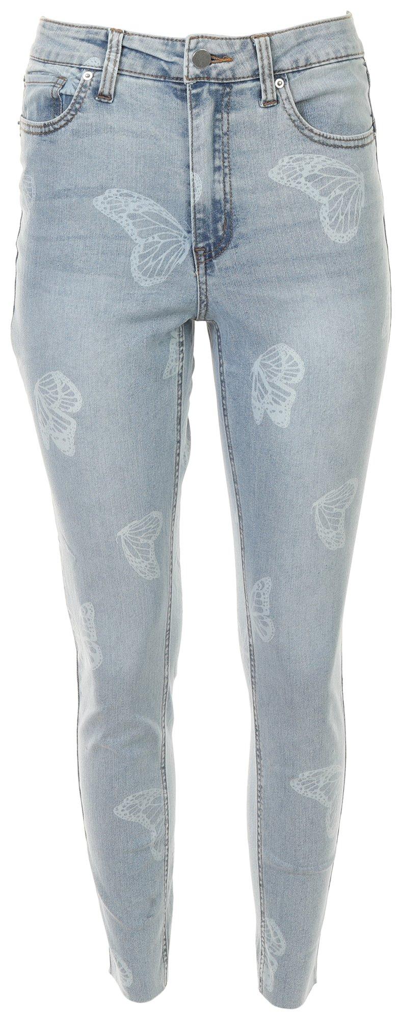 Midnight Sun Floral Embellished Skinny Stretch Jeans (2) at