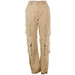 Juniors Solid Bungee Cargo Parachute Pants