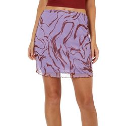Persaya Juniors Tie Dye Mesh Mini Skirt