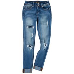 Indigo Rein Juniors Dual Button Waist Ripped Jeans