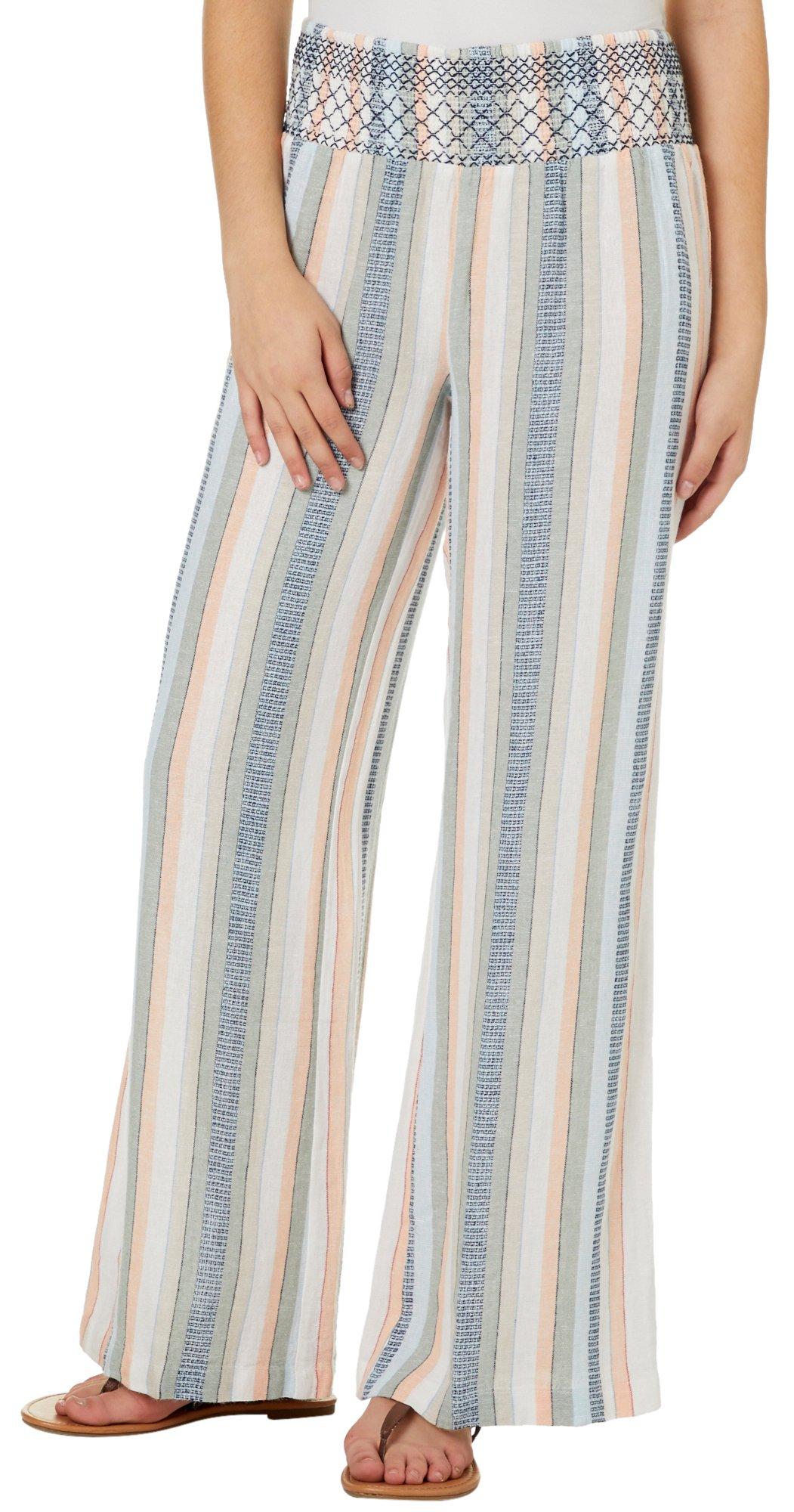 indigo rein striped linen pants