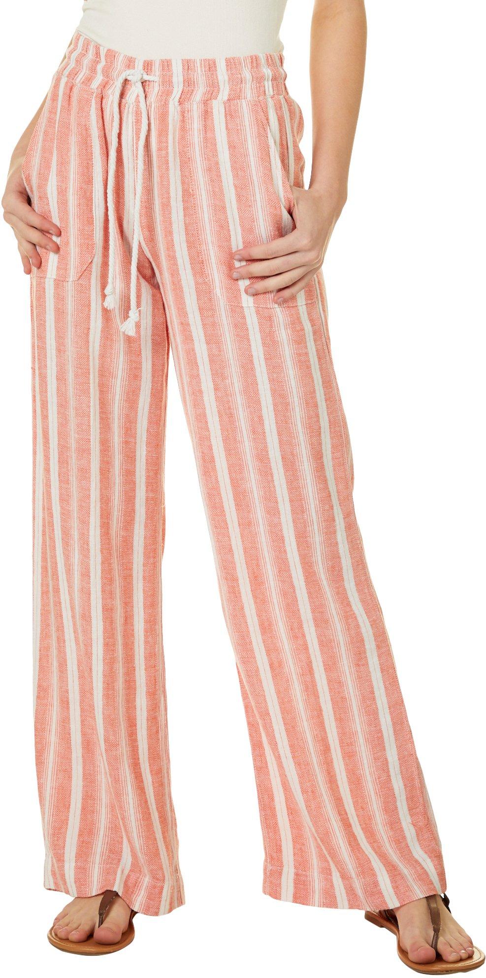 striped linen beach pants