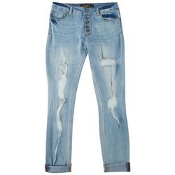 Indigo Rein Juniors Button-up Recycled Roll Cuff Jeans
