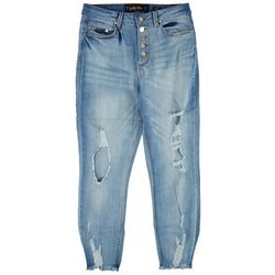 Indigo Rein Juniors Button-up Destructed Recycled Jeans
