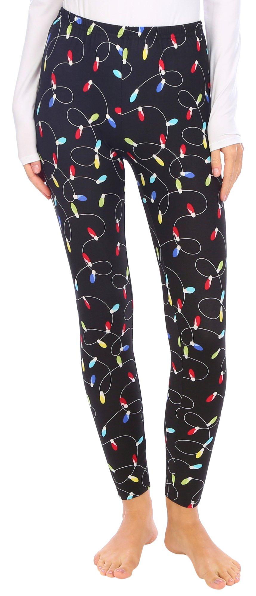 No Comment Juniors String Lights Pattern Leggings