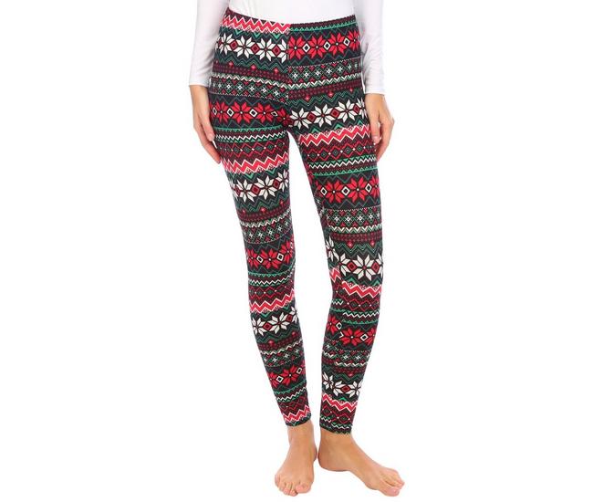 No Comment Juniors Christmas Sweater Pattern Leggings