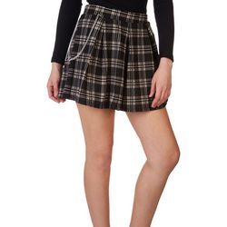 Joe Benbasset Juniors Plaid Chain Pleated Mini Skirt