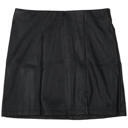 Juniors Solid Faux Leather Skirt