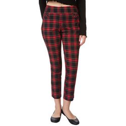 Juniors Holiday Red Plaid Ankle Pant