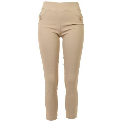 Juniors Solid Stretch Ankle Pants