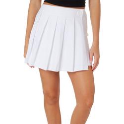 Juniors Solid Mill Pleated Elastic Waist Skirt