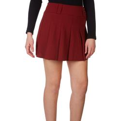 Juniors Solid Pleated Mini Skirt