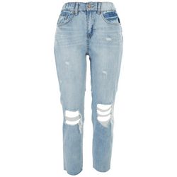 Sincerely Jules Juniors Super High Rise Mom Distressed Jeans