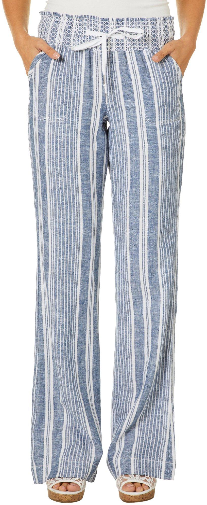 just living striped linen pants