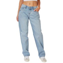 Juniors Distressed Low Rise Straight Jeans