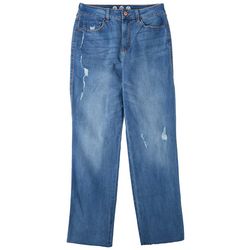 Rewash Juniors High Rise Cropped Distressed Jeans