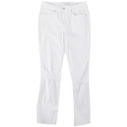 Juniors Super High Rise Shreded Knee Mom Jeans
