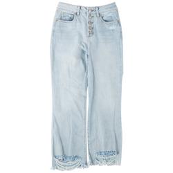Juniors High Rise Cropped Kick Bell Jeans