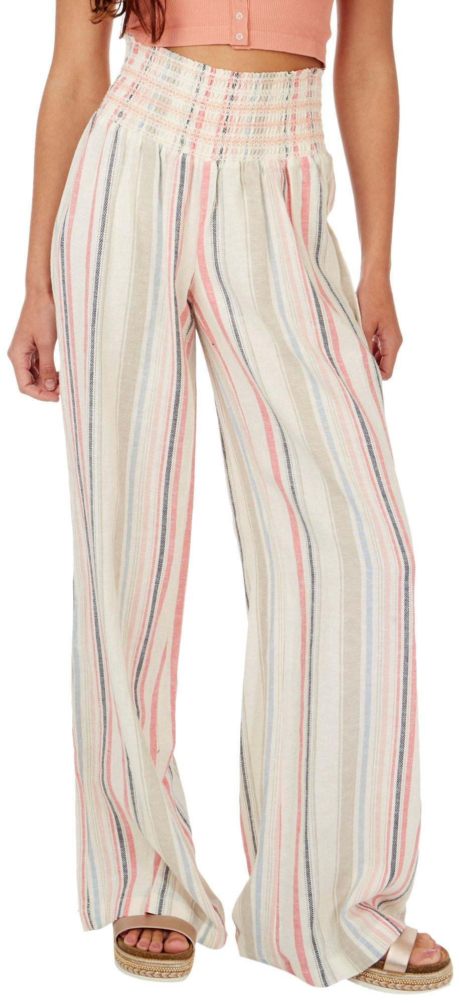 Rewash Juniors Striped Smocked Pants