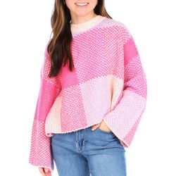 MOON & MADISON Juniors Fuzzy Color Block Sweater