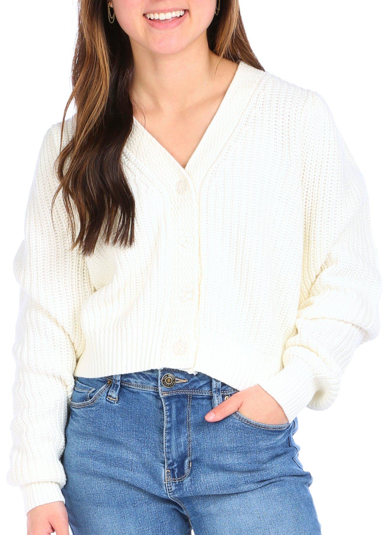 MOON & MADISON Juniors Knit Buttoned Sweater