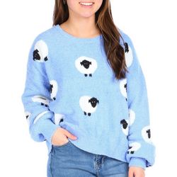 MOON & MADISON Juniors Fuzzy Sheep Sweater