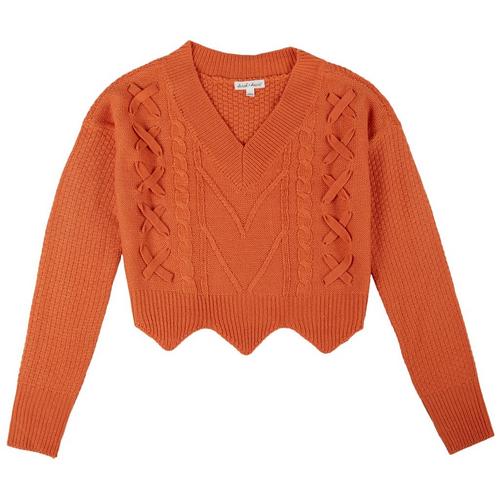 Derek Heart Junior Solid Mixed Stitch Cable Knit