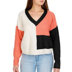 Derek Heart Juniors Mixed Stitch Cable Knit Cropped Sweater