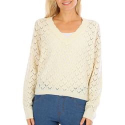 FCT WITH LOVE Juniors Scallop Lurex Sweater
