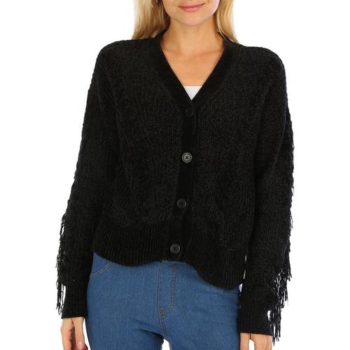 FCT WITH LOVE Juniors Fringe Cable Cardigan