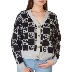 No Comment Juniors Ying Yang V Neck Button Down Cardigan