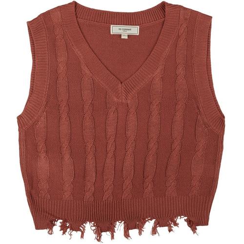 No Comment Juniors Solid Deconstructed Sweater Vest