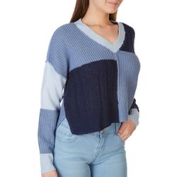 No Comment Juniors Multi Knit Long Sleeve Sweater