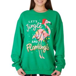 Cold Crush Juniors Let's Jingle And Flamingle Sweatshirt