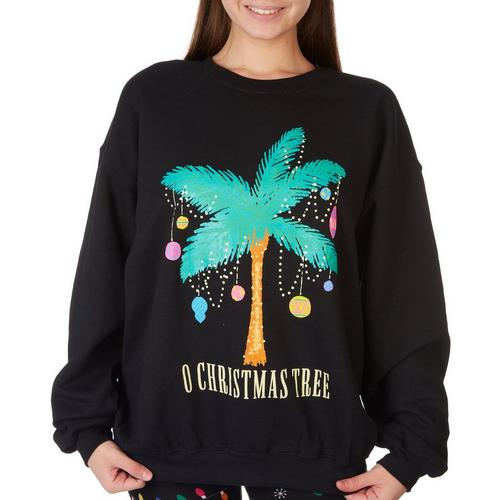 Cold Crush Juniors O Christmas Palm Tree Sweatshirt
