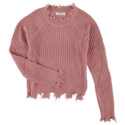 Full Circle Trends Juniors Frayed Sweater