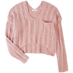 Full Circle Trends Juniors Pocketed Crop Sweater