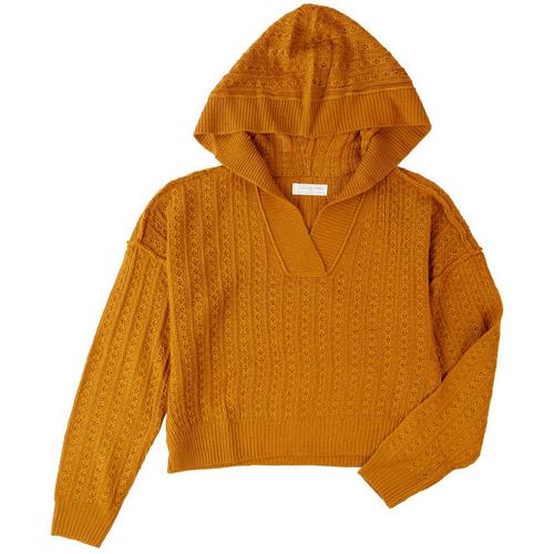 Full Circle Trends Juniors Hooded Crop Sweater