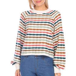 Pink Rose Juniors Striped Mossy Pull Over Sweater