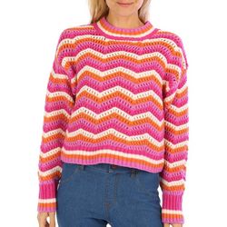 Juniors Chevron Mossy Sweater
