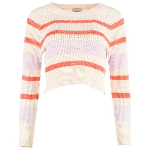 Pink Rose Juniors Striped Pull Over Sweater