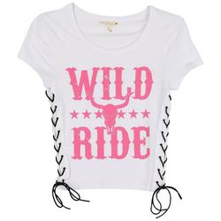 Juniors Wild Ride Side Tie Crop Top