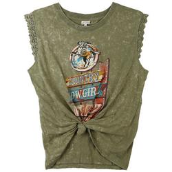 Juniors Country Cowgirl Crop Tank Top