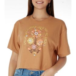 Belle Du Jour Juniors Flower Child Cropped T-Shirt