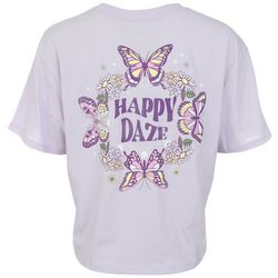 Juniors Happy Daze Butterfly Short Sleeve Tee