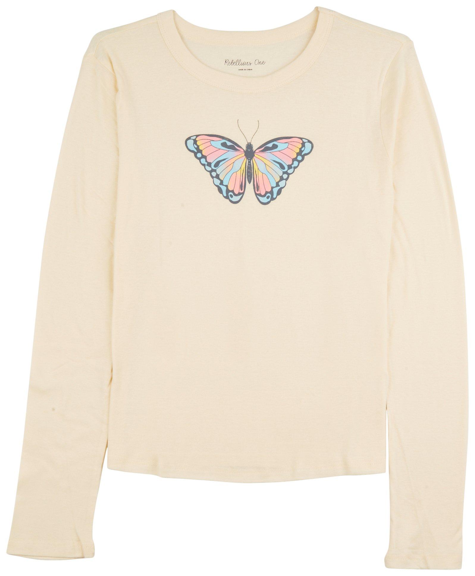 Rebellious One Juniors Butterfly Long Sleeve