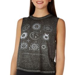 Rebellious One Juniors Moon Phases Burnout Tank