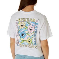 Rebellious One Juniors Spread Happiness Flower T-Shirt